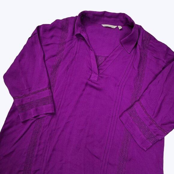 Soft Surroundings Pullover Blouse Size Large Petite Purple - Picture 1 of 7